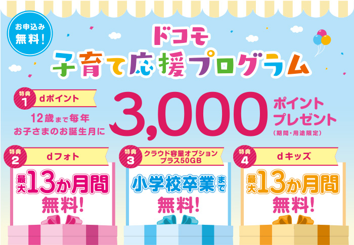 毎年3 000pゲット 子育てドコモユーザー必見 ドコモ子育て応援プログラム は特典がいっぱい みゆ何でもブログ